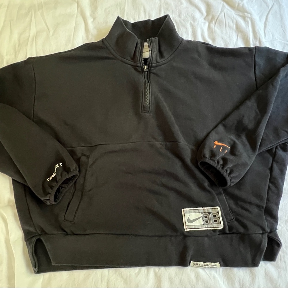Nike 🌿Dri Fit Smooth Fly 1/4 Zip Semi Crop Basketball Sweatshirt Size Large